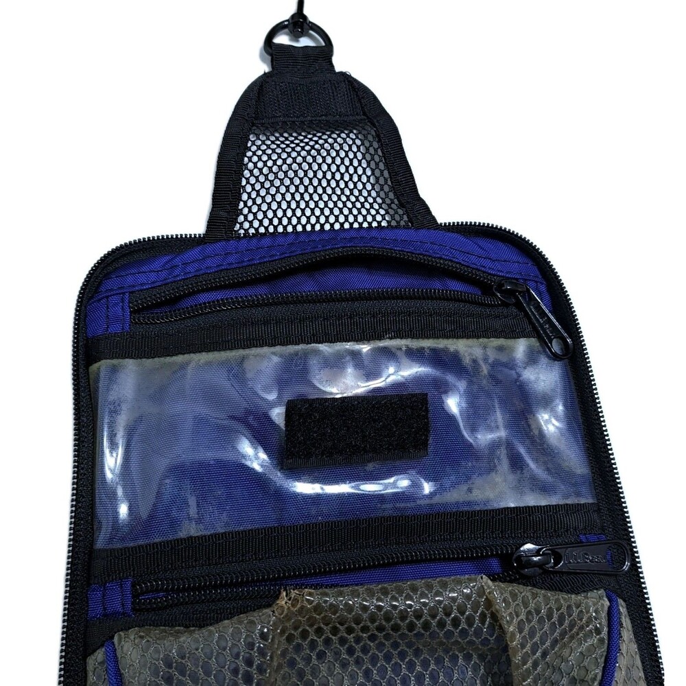 LL Bean Personal Travel Bag Vintage Toiletry Organizer Hanging Shower Blue - Picture 4 of 8